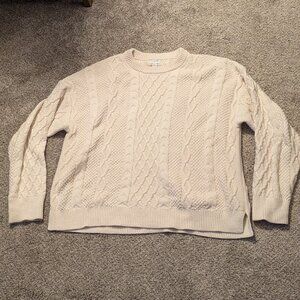 Cream Cableknit Fisherman Sweater